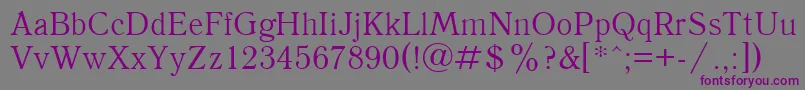 Quantantiquactt-Schriftart – Violette Schriften auf grauem Hintergrund