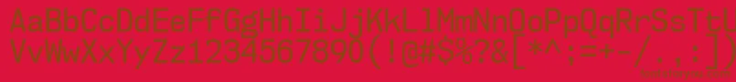 Nk57MonospaceScRg Font – Brown Fonts on Red Background