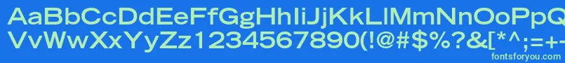 TradegothicltstdBoldext Font – Green Fonts on Blue Background