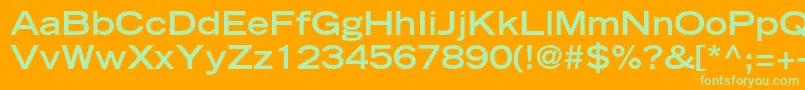 TradegothicltstdBoldext Font – Green Fonts on Orange Background