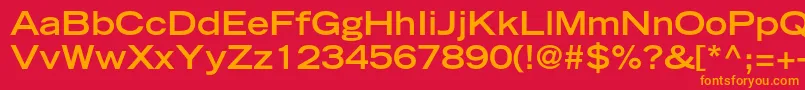 TradegothicltstdBoldext Font – Orange Fonts on Red Background