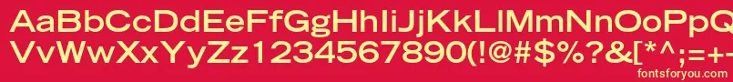 TradegothicltstdBoldext Font – Yellow Fonts on Red Background