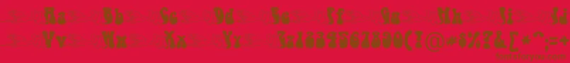 BabystorkBecker-fontti – ruskeat fontit punaisella taustalla