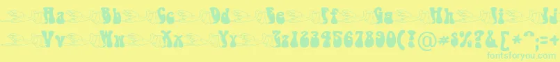 fuente BabystorkBecker – Fuentes Verdes Sobre Fondo Amarillo