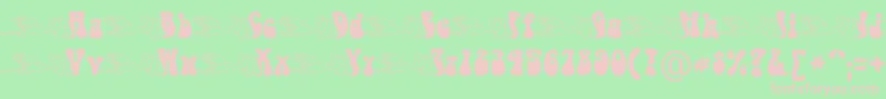 BabystorkBecker-fontti – vaaleanpunaiset fontit vihreällä taustalla