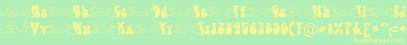BabystorkBecker Font – Yellow Fonts on Green Background