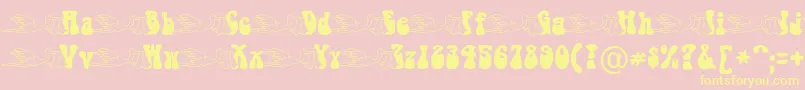 BabystorkBecker Font – Yellow Fonts on Pink Background