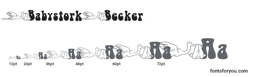 Tamanhos de fonte BabystorkBecker