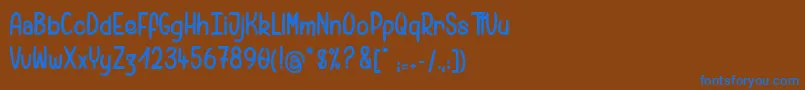 PamelaWantABikeToRide Font – Blue Fonts on Brown Background