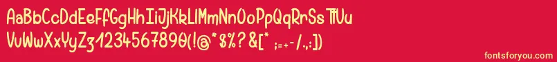 PamelaWantABikeToRide Font – Yellow Fonts on Red Background