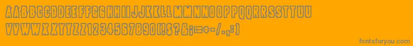 Pollux9300-Schriftart – Graue Schriften auf orangefarbenem Hintergrund