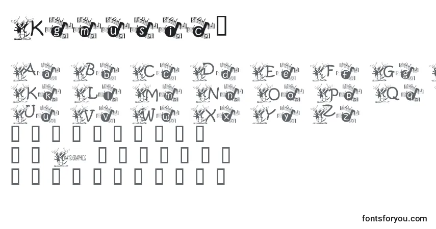 Schriftart Kgmusic1 – Alphabet, Zahlen, spezielle Symbole