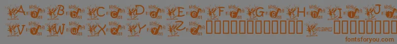 Fonte Kgmusic1 – fontes marrons em um fundo cinza