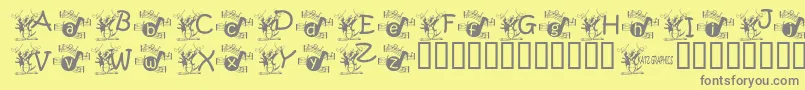 Czcionka Kgmusic1 – szare czcionki na żółtym tle