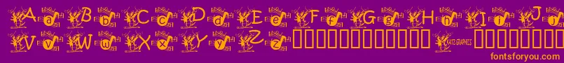 Kgmusic1 Font – Orange Fonts on Purple Background