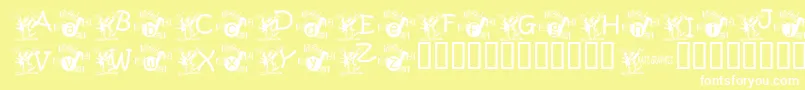 Kgmusic1 Font – White Fonts on Yellow Background