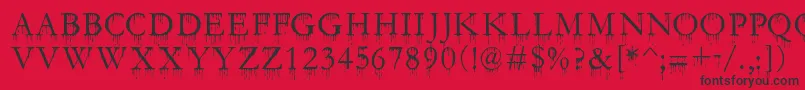 SfGushingMeadowSc Font – Black Fonts on Red Background