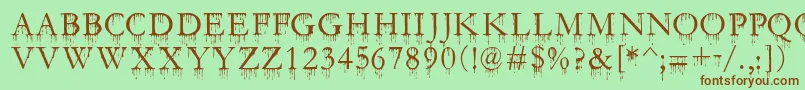 SfGushingMeadowSc Font – Brown Fonts on Green Background