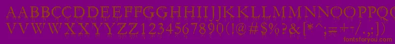 SfGushingMeadowSc Font – Brown Fonts on Purple Background