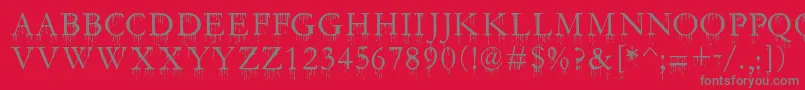 SfGushingMeadowSc Font – Gray Fonts on Red Background