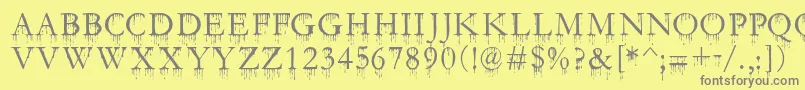 SfGushingMeadowSc Font – Gray Fonts on Yellow Background