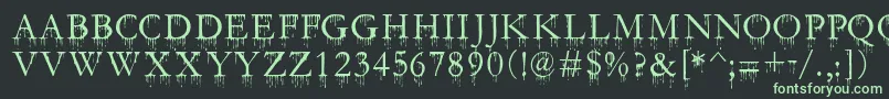 SfGushingMeadowSc Font – Green Fonts on Black Background