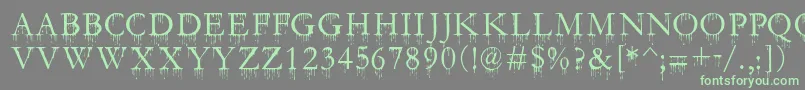 SfGushingMeadowSc Font – Green Fonts on Gray Background