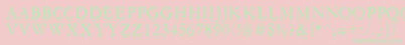 SfGushingMeadowSc Font – Green Fonts on Pink Background