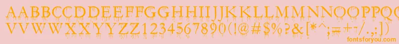 SfGushingMeadowSc Font – Orange Fonts on Pink Background