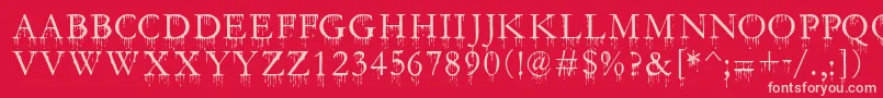 SfGushingMeadowSc Font – Pink Fonts on Red Background