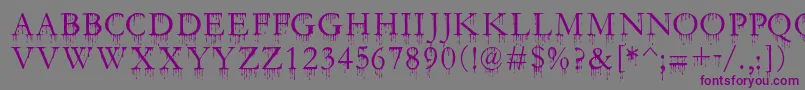 フォントSfGushingMeadowSc – 紫色のフォント、灰色の背景