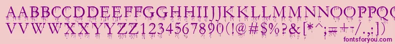 SfGushingMeadowSc Font – Purple Fonts on Pink Background