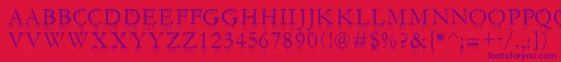 SfGushingMeadowSc Font – Purple Fonts on Red Background