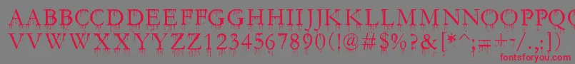 フォントSfGushingMeadowSc – 赤い文字の灰色の背景