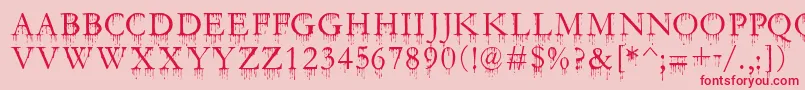 SfGushingMeadowSc Font – Red Fonts on Pink Background