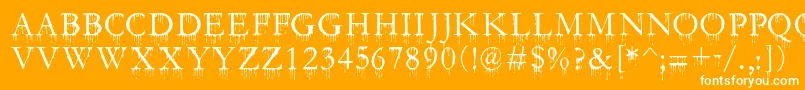 SfGushingMeadowSc Font – White Fonts on Orange Background