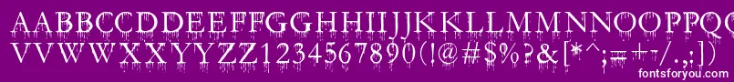 SfGushingMeadowSc Font – White Fonts on Purple Background