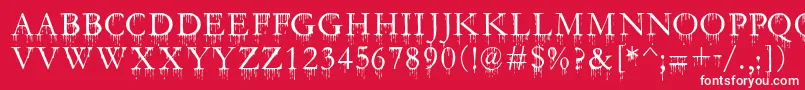 SfGushingMeadowSc Font – White Fonts on Red Background