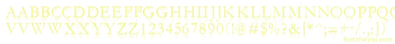 SfGushingMeadowSc Font – Yellow Fonts on White Background