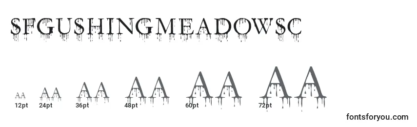 SfGushingMeadowSc Font Sizes
