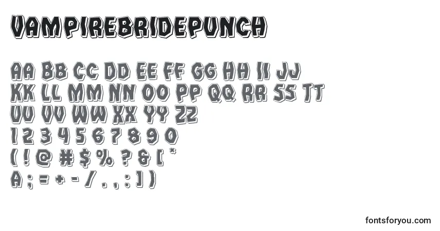Czcionka Vampirebridepunch – alfabet, cyfry, specjalne znaki