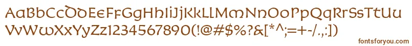 KoriganitcTtLight Font – Brown Fonts on White Background