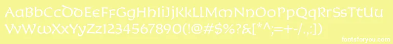 KoriganitcTtLight Font – White Fonts on Yellow Background