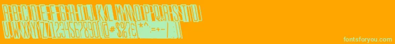 Stopslantsans Font – Green Fonts on Orange Background