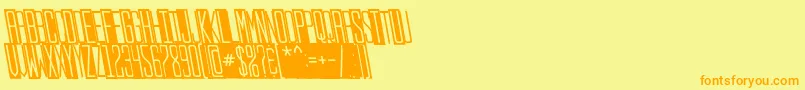 Stopslantsans Font – Orange Fonts on Yellow Background