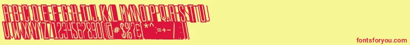 Stopslantsans Font – Red Fonts on Yellow Background