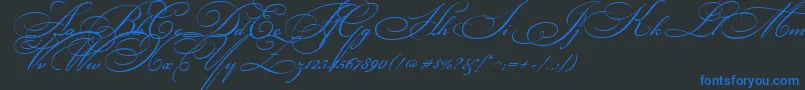 BickhamScriptTwo Font – Blue Fonts on Black Background