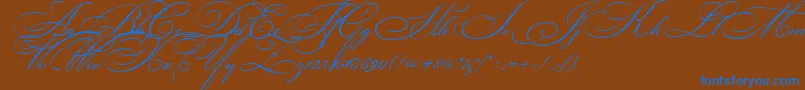 BickhamScriptTwo Font – Blue Fonts on Brown Background