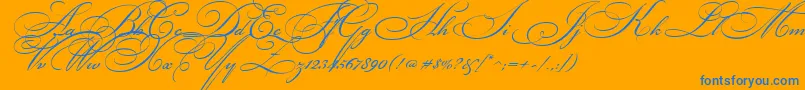 BickhamScriptTwo Font – Blue Fonts on Orange Background