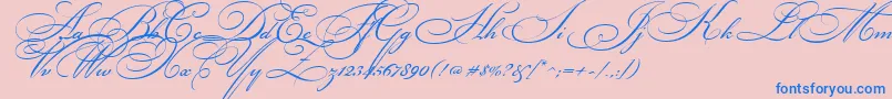 BickhamScriptTwo Font – Blue Fonts on Pink Background
